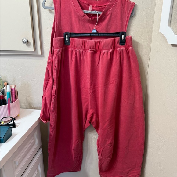 Free People Red Sleeveless Jumpsuit - Picture 2 of 10